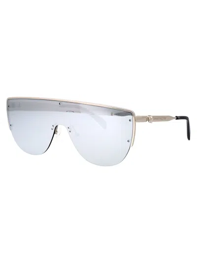 Shop Alexander Mcqueen Am0457s Sunglasses In 004 Silver Silver Silver