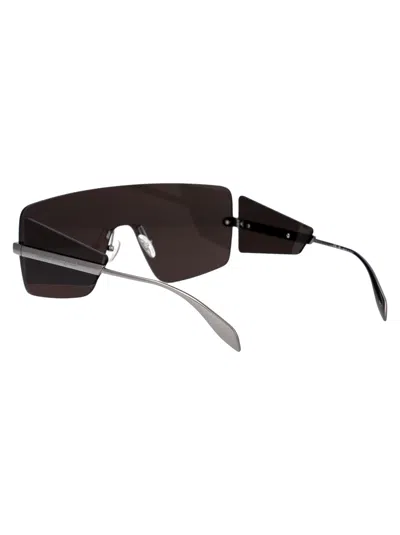 Shop Alexander Mcqueen Am0460s Sunglasses In 001 Ruthenium Ruthenium Grey