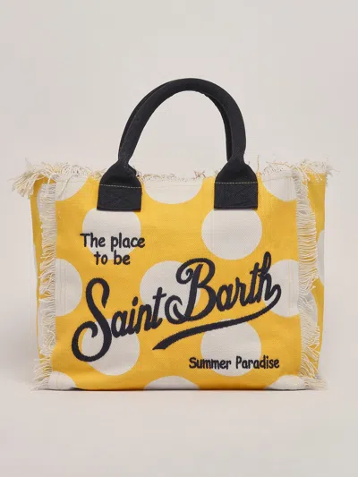 Shop Mc2 Saint Barth Vanity Shoulder Bag In Giallo-bianco