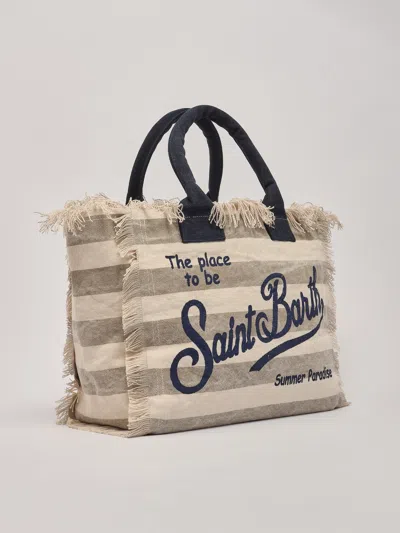 Shop Mc2 Saint Barth Vanity Shoulder Bag In Ecru-corda