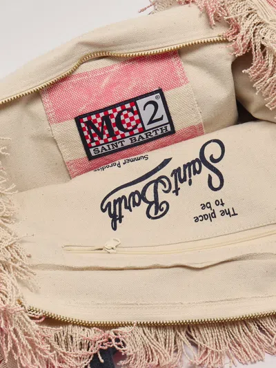 Shop Mc2 Saint Barth Vanity Shoulder Bag In Ecru-rosa