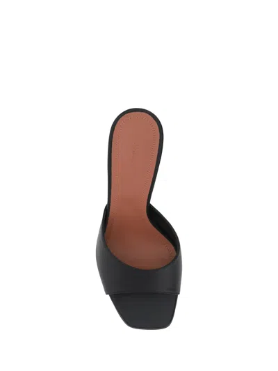 Shop Amina Muaddi Lupita Sandals In Nappa Black