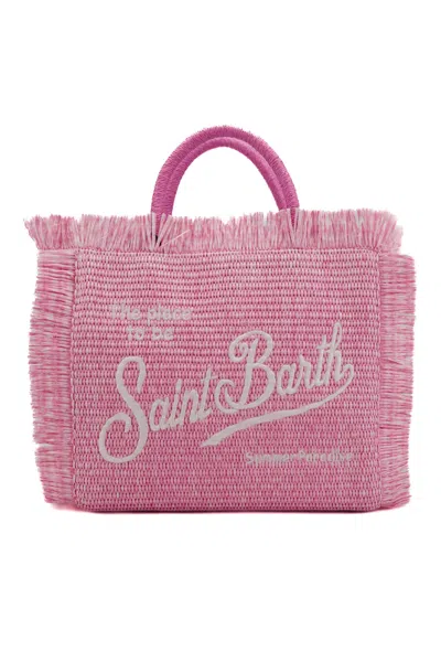 Shop Mc2 Saint Barth Colette Straw Bag In Pink Straw In Rosa
