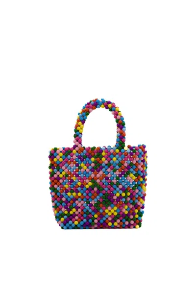 Shop Mc2 Saint Barth Beaded Small Bag With Beads In Multicolor