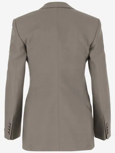 Shop Burberry Wool Tailored Jacket In Dove Grey