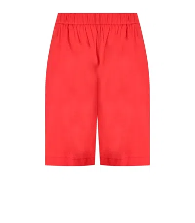 Shop Max Mara Beachwear Oliveto Coral Bermuda Shorts In Red