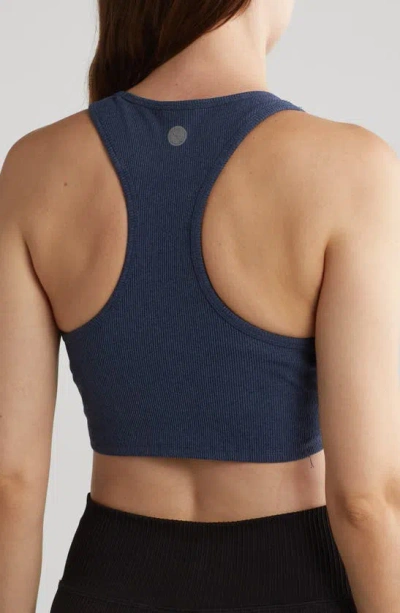 Shop Threads 4 Thought Kensi Ribbed Sports Bra In Heather Chambray