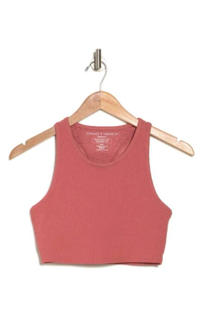 Shop Threads 4 Thought Kensi Ribbed Sports Bra In Heather Rustic Rose
