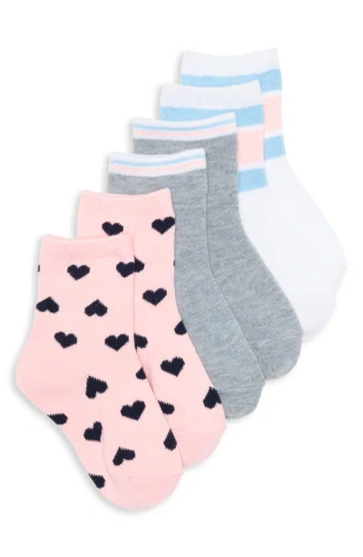 Shop Nordstrom Kids' Assorted 3-pack Quarter Socks In Hearts Stripes Pack
