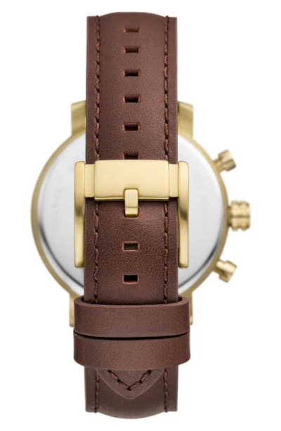 Shop Fossil Modern Rhett Leather Strap Watch, 42mm In Gold