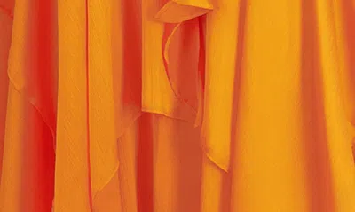 Shop Bcbgmaxazria Ruffle Chiffon Gown In Orange
