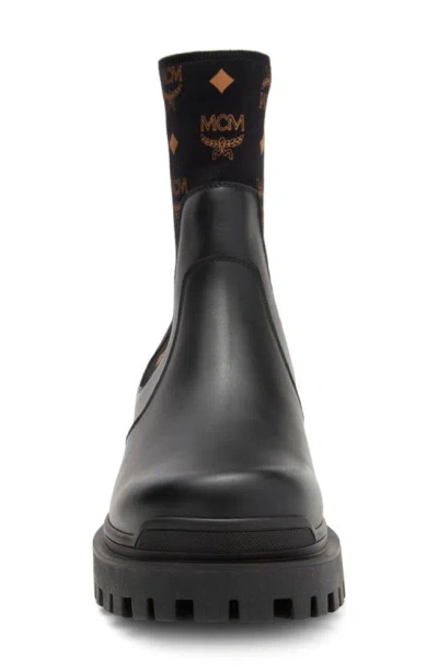 Shop Mcm Vesitos Ankle Boot In Black Cognac