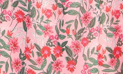Shop Koko + Mason Floral Ruffle Trim Tie Shoulder Minidress In Pink Tropical