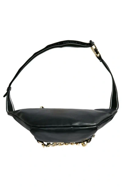 Shop Love Moschino Borsa Faux Leather Belt Bag In Black