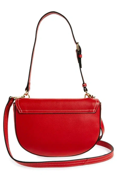 Shop Love Moschino Pebbled Shoulder Bag In Red