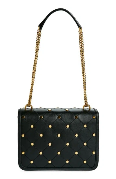 Shop Love Moschino Studded Quilted Shoulder Bag In Black