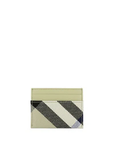 Shop Burberry "check" Card Holder In Beige