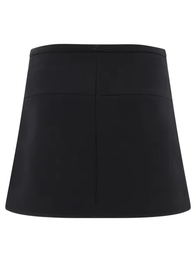 Shop Courrèges "ellipse Twill" Skirt In Black