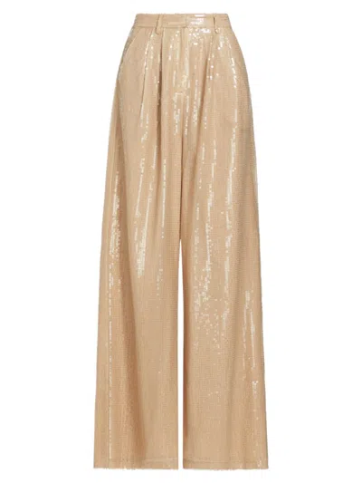 Shop Nonchalant Label Women's Roxanne Sequined Trousers In Sand