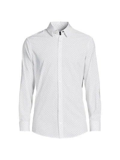 Shop Mizzen + Main Men's Leeward Long-sleeve Button-front Shirt In Sky Pyramid