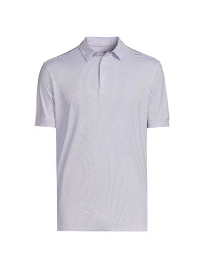 Shop Mizzen + Main Men's Versa Polo Shirt In White Triangle Geo
