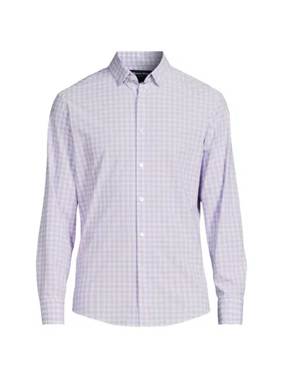 Shop Mizzen + Main Men's Leeward No-tuck Button-front Shirt In Lilac Madison Check