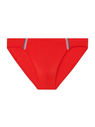 Shop Hom Men's Nautical Cup Swim Briefs In Red