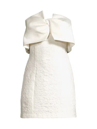 Shop Misha Women's Aria Strapless Jacquard Minidress In Ivory