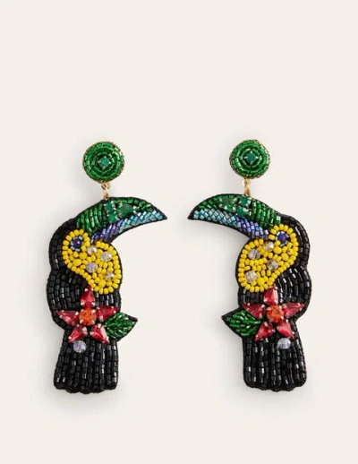 Shop Boden Beady Motif Earrings Toucan Women  In Parrot