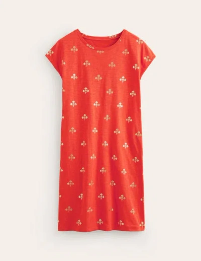 Shop Boden Leah Jersey T-shirt Dress Flame Scarlet, Passion Stem Women