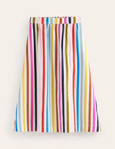 Shop Boden Hattie Poplin Midi Skirt Multistripe Women