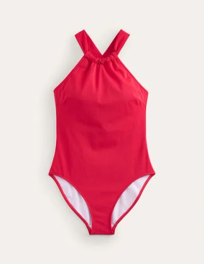 Shop Boden Gather Cross-back Swimsuit Red Women