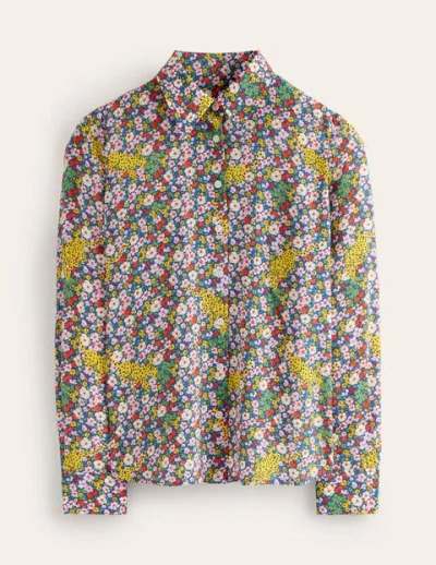 Shop Boden Sienna Silk Shirt Multi, Leopard Bud Women
