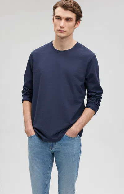 Shop Mavi Long Sleeve Crew Neck T-shirt In Navy Blazer In Dark Blue