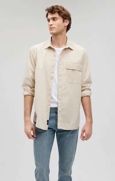 Shop Mavi One Pocket Button-up Shirt In Silver Birch In Beige