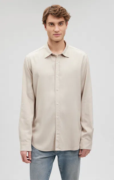 Shop Mavi Button Up-long Sleeve Shirt In Moonstruck In Beige