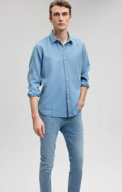 Shop Mavi Button Up-long Sleeve Shirt In Indigo In Light Blue
