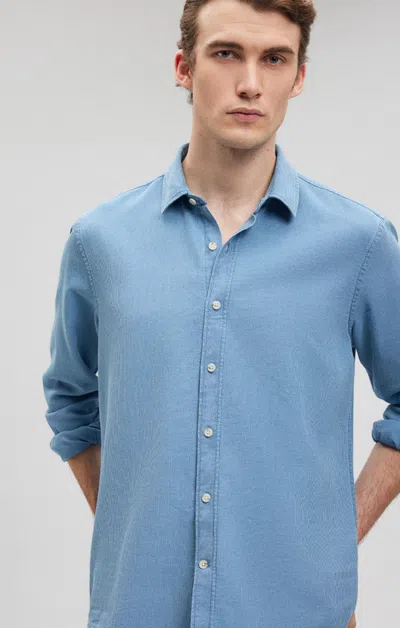 Shop Mavi Button Up-long Sleeve Shirt In Indigo In Light Blue