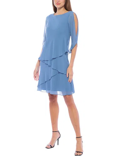 Shop Marina Mini Dress In Blue
