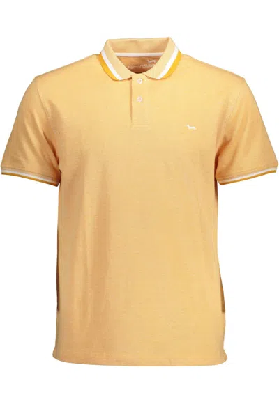 Shop Harmont & Blaine Vibrant Regular Fit Polo Shirt With Men's Logo In Orange