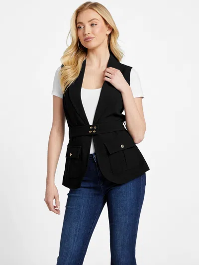 Shop Guess Factory Eunice Blazer Vest In Black