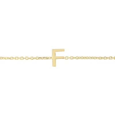 Shop Sselects 14k Solid Yellow Gold F Mini Initial Bracelet