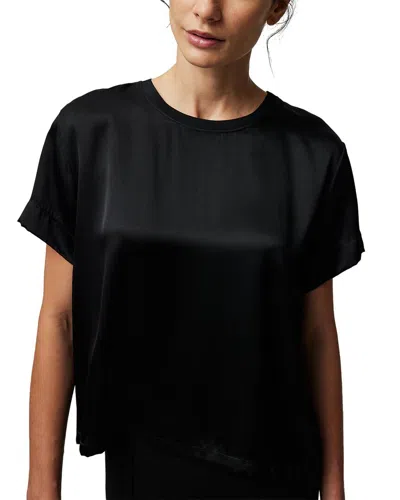 Shop Atm Anthony Thomas Melillo Silk Charmeuse Boy T-shirt In Black