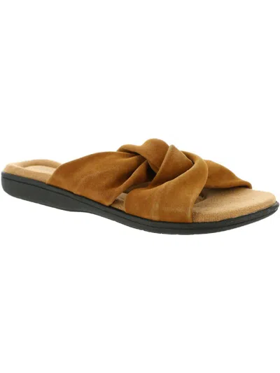 Shop Array Loma Womens Suede Slip On Slide Sandals In Brown