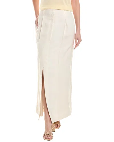 Shop Brunello Cucinelli Linen-blend Skirt In White