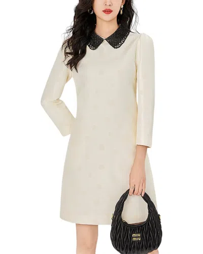 Shop Wlzd 3/4-sleeve Mini Dress In Beige