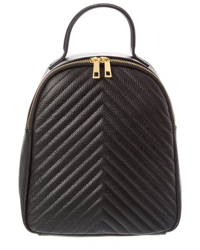 Shop Italian Leather Backpack In Black