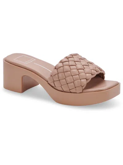 Shop Dolce Vita Goldy Womens Faux Leather Slip On Mule Sandals In Beige