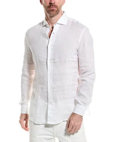 Shop Brunello Cucinelli Easy Fit Linen Shirt In Multi