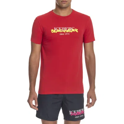 Shop Iceberg Cotton Men's T-shirt In Red